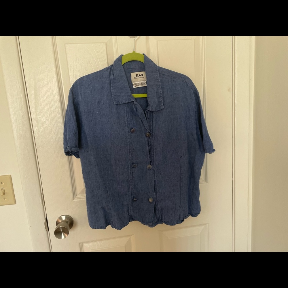 Flax 100% linen button up shirt